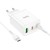 Ładowarka sieciowa Hoco 35W 2x USB-C + USB-A PD QC 3.0 + kabel USB-C 1m biała