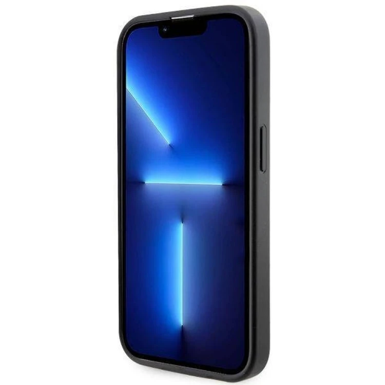 Etui Guess iPhone 14 Pro Max 4G Printed Stripes Czarne - Futerał MagSafe