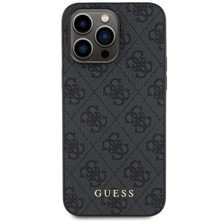 Etui Guess iPhone 15 Pro Max 4G Metal Logo Szare - Oryginalny Pokrowiec