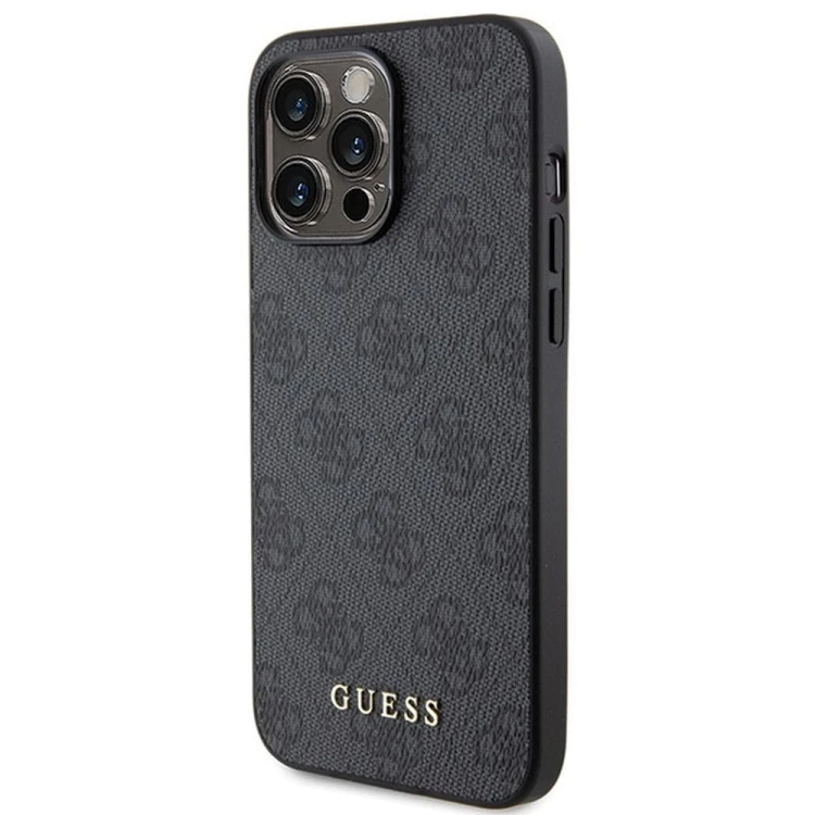 Etui Guess iPhone 15 Pro Max 4G Metal Logo Szare - Oryginalny Pokrowiec