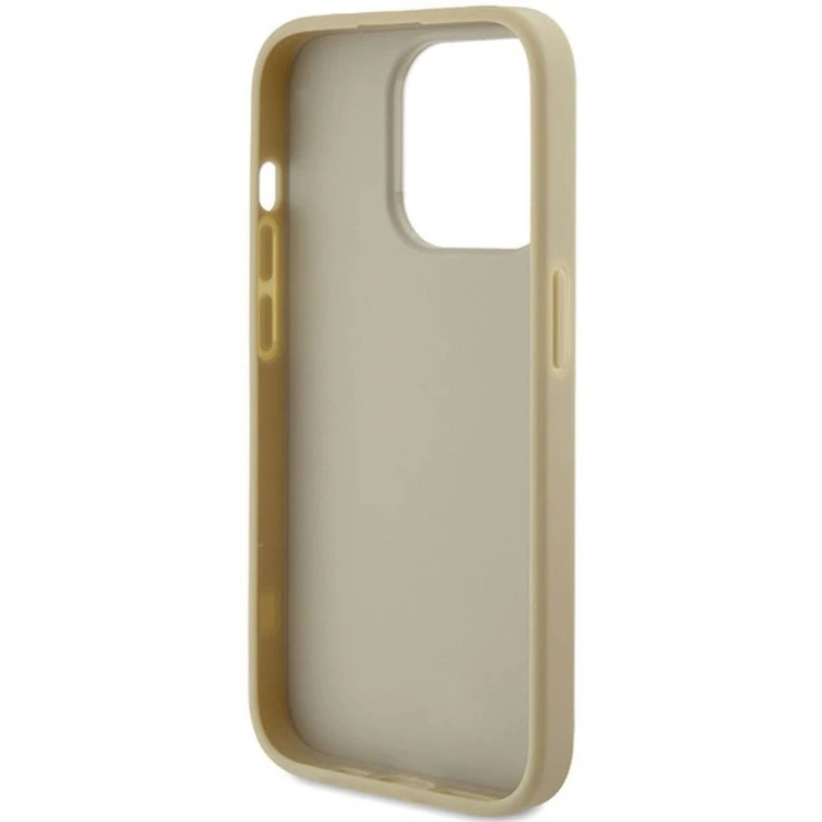 Etui Guess iPhone 15 Pro Fixed Glitter Big 4G Złote - Brokatowy Futerał