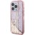 Etui Guess iPhone 15 Pro Liquid Glitter Gold Stripes Różowe - Płynny Brokat