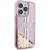 Etui Guess iPhone 15 Pro Liquid Glitter Gold Stripes Różowe - Płynny Brokat