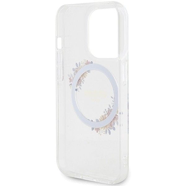 Etui Guess iPhone 15 Pro Max Flowers Wreath Transparentne - MagSafe