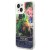 Etui Guess iPhone 15 14 13 Flower Liquid Glitter Niebieskie - Płynny Brokat
