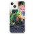 Etui Guess iPhone 15 14 13 Flower Liquid Glitter Niebieskie - Płynny Brokat