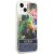Etui Guess iPhone 15 14 13 Flower Liquid Glitter Niebieskie - Płynny Brokat