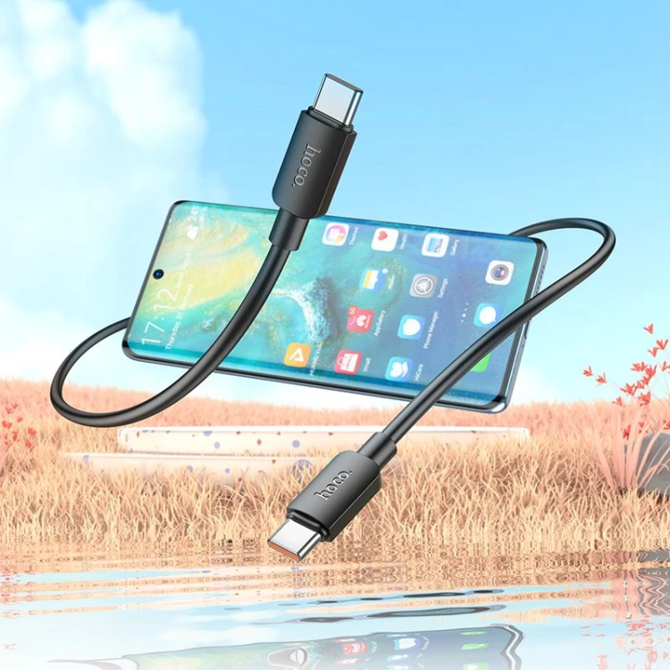 Kabel USB-C do USB-C Hoco X96 100W PD 6A 1m czarny – szybkie ładowanie