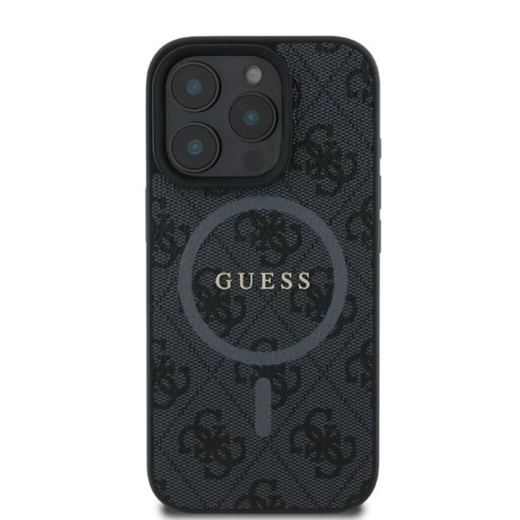 Etui Guess iPhone 16 Pro 4G Ring Classic Logo Czarne - MagSafe