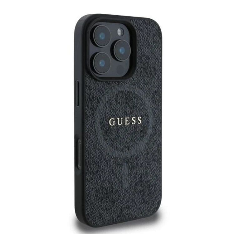 Etui Guess iPhone 16 Pro 4G Ring Classic Logo Czarne - MagSafe