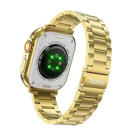 Smartwatch Hoco Y12 Ultra 1.96" rozmowy Bluetooth IP67 złoty – pulsometr, sport