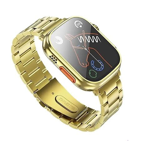 Smartwatch Hoco Y12 Ultra 1.96" rozmowy Bluetooth IP67 złoty – pulsometr, sport