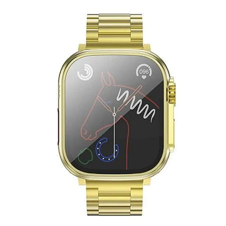 Smartwatch Hoco Y12 Ultra 1.96" rozmowy Bluetooth IP67 złoty – pulsometr, sport