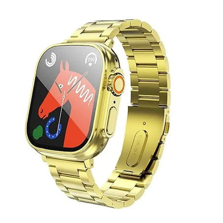 Smartwatch Hoco Y12 Ultra 1.96" rozmowy Bluetooth IP67 złoty – pulsometr, sport
