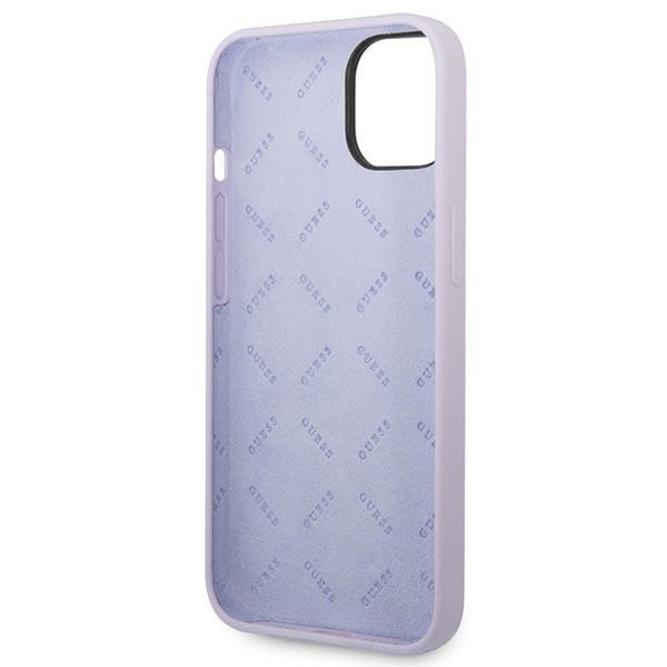 Etui Guess iPhone 15 14 13 Silicone Vintage Gold Logo Fioletowe - Silikonowe