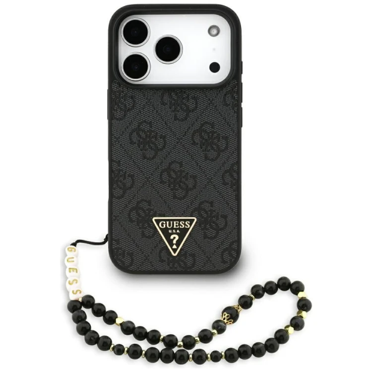 Etui Guess iPhone 17 Pro 4G Strap Triangle Logo Czarne - MagSafe + Brelok