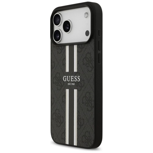 Etui Guess iPhone 17 Pro Max 4G Printed Stripes Czarne - MagSafe