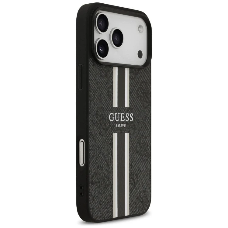 Etui Guess iPhone 17 Pro Max 4G Printed Stripes Czarne - MagSafe