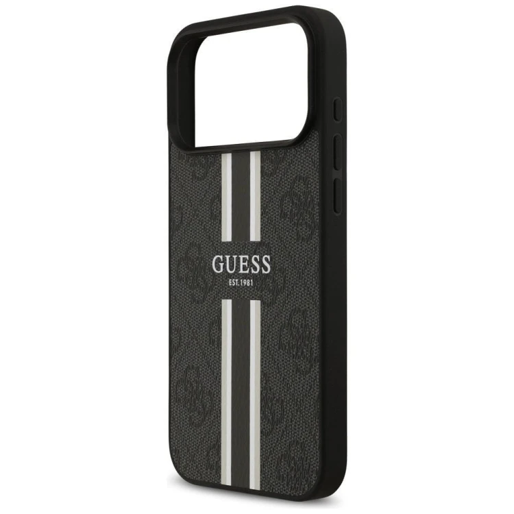 Etui Guess iPhone 17 Pro Max 4G Printed Stripes Czarne - MagSafe