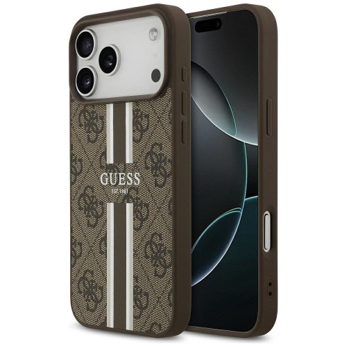 Etui Guess iPhone 17 Pro Max 4G Printed Stripes Brązowe - MagSafe