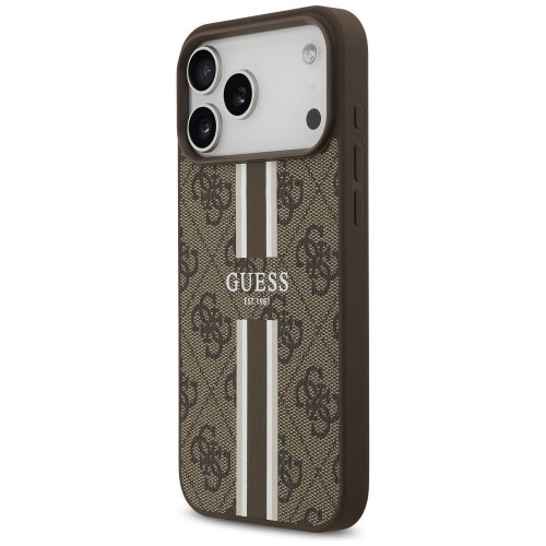 Etui Guess iPhone 17 Pro Max 4G Printed Stripes Brązowe - MagSafe