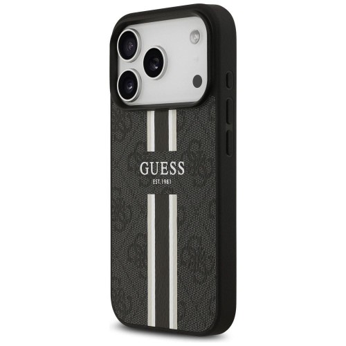 Etui Guess iPhone 17 Pro 4G Printed Stripes Czarne - MagSafe