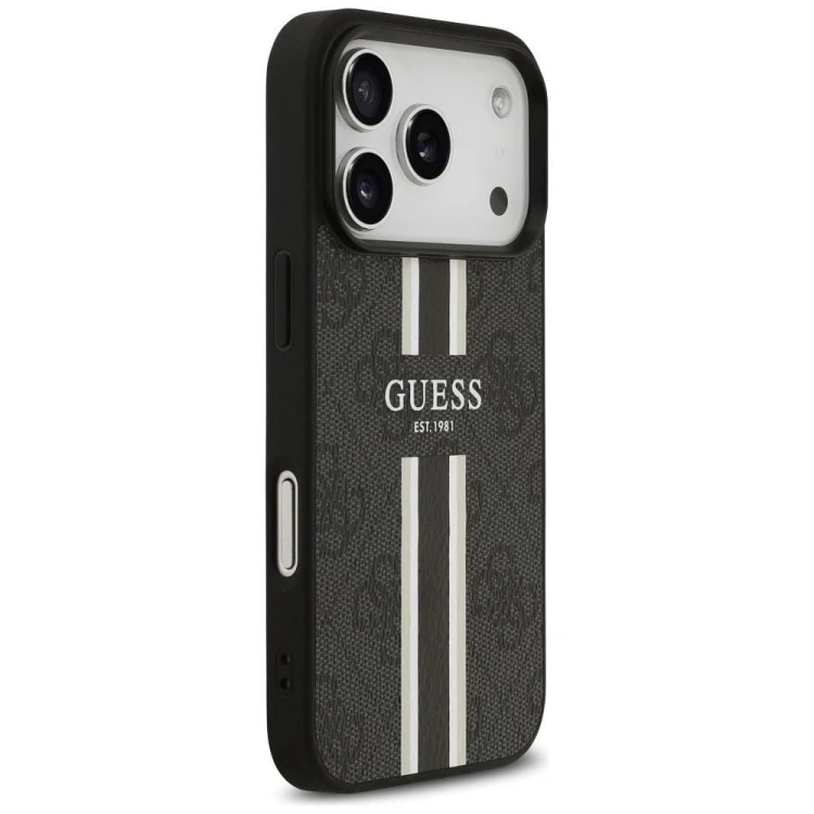 Etui Guess iPhone 17 Pro 4G Printed Stripes Czarne - MagSafe