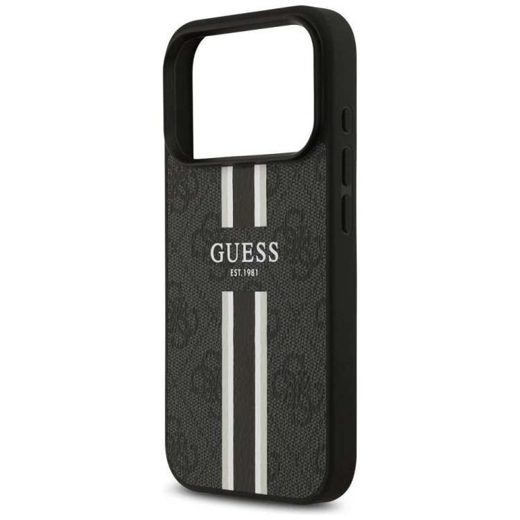 Etui Guess iPhone 17 Pro 4G Printed Stripes Czarne - MagSafe