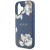 Etui Guess iPhone 16 Grained Flowers Niebieskie - MagSafe Kwiaty
