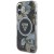 Etui Guess iPhone 16 Glitter Flowers Triangle Czarne - MagSafe Kwiaty