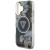 Etui Guess iPhone 16 Glitter Flowers Triangle Czarne - MagSafe Kwiaty