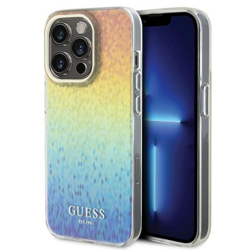 Etui Guess iPhone 14 Pro IML Faceted Mirror Wielokolorowe - Disco Iridescent