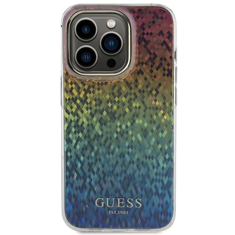 Etui Guess iPhone 14 Pro IML Faceted Mirror Wielokolorowe - Disco Iridescent