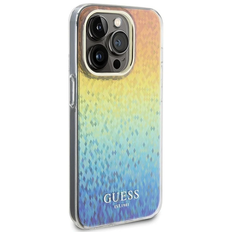 Etui Guess iPhone 14 Pro IML Faceted Mirror Wielokolorowe - Disco Iridescent