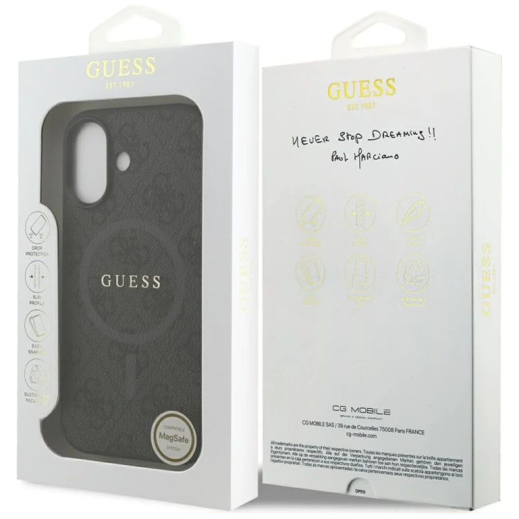 Etui Guess iPhone 17 4G Ring Classic Logo Czarne - MagSafe