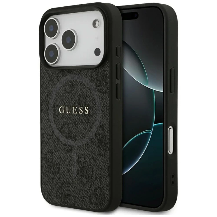 Etui Guess iPhone 17 Pro 4G Ring Classic Logo Czarne - MagSafe