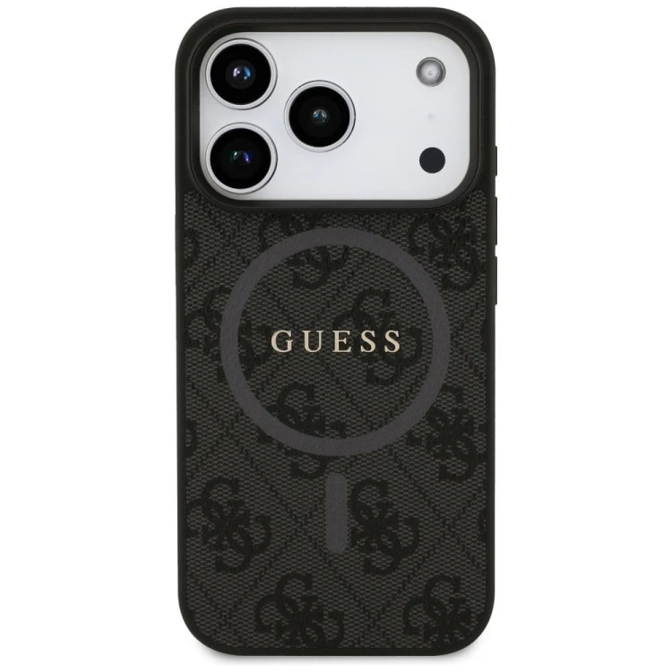 Etui Guess iPhone 17 Pro 4G Ring Classic Logo Czarne - MagSafe