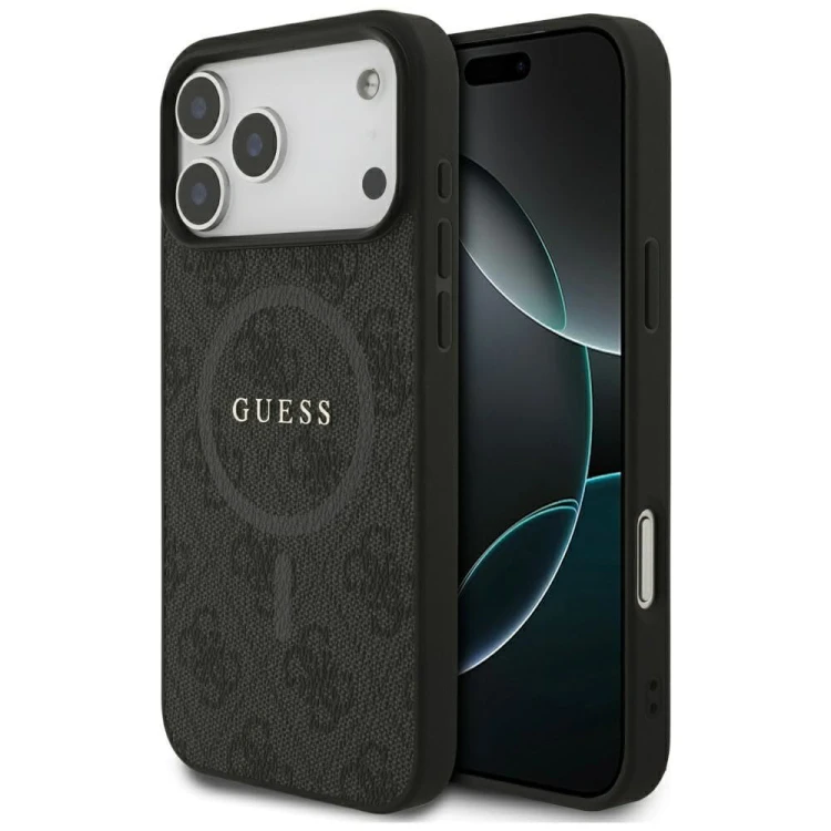 Etui Guess iPhone 17 Pro Max 4G Ring Classic Logo Czarne - MagSafe