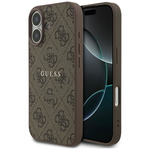 Etui Guess iPhone 17 4G Ring Classic Logo Brązowe - MagSafe