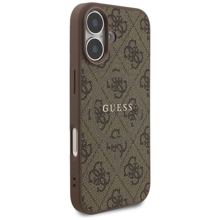 Etui Guess iPhone 17 4G Ring Classic Logo Brązowe - MagSafe