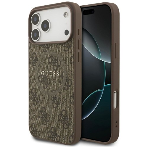 Etui Guess iPhone 17 Pro Max 4G Ring Classic Logo Brązowe - MagSafe