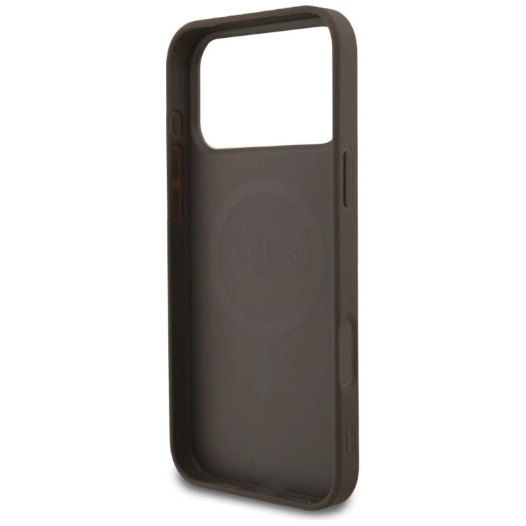 Etui Guess iPhone 17 Pro Max 4G Ring Classic Logo Brązowe - MagSafe