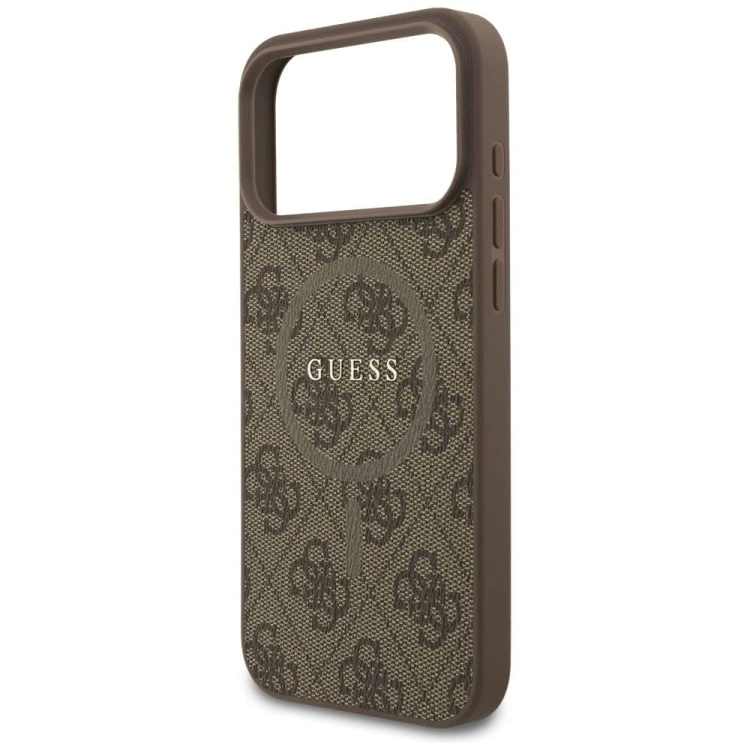 Etui Guess iPhone 17 Pro Max 4G Ring Classic Logo Brązowe - MagSafe