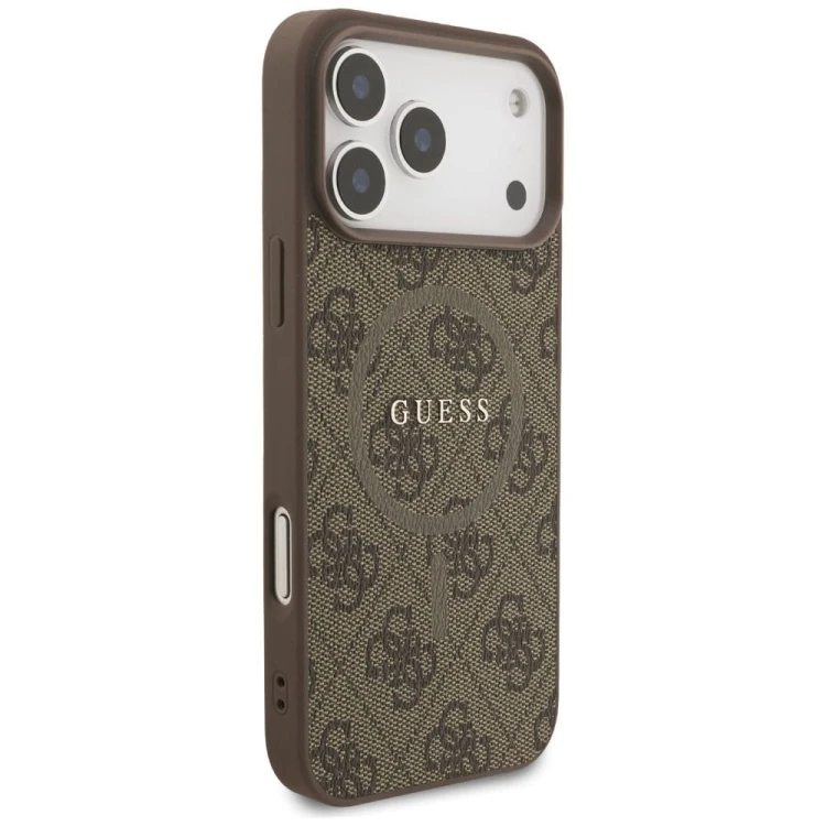 Etui Guess iPhone 17 Pro Max 4G Ring Classic Logo Brązowe - MagSafe