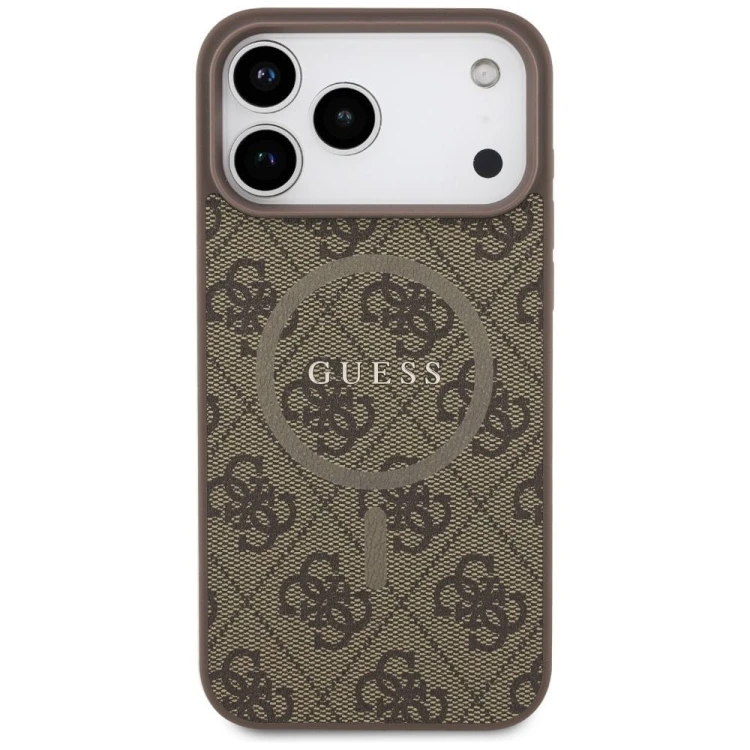 Etui Guess iPhone 17 Pro Max 4G Ring Classic Logo Brązowe - MagSafe