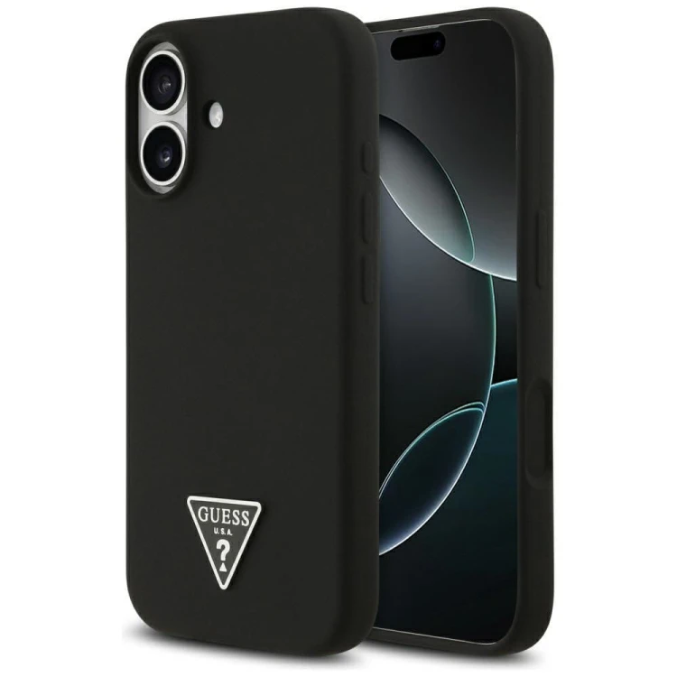 Etui Guess iPhone 17 Silicone Triangle Logo Czarne - MagSafe