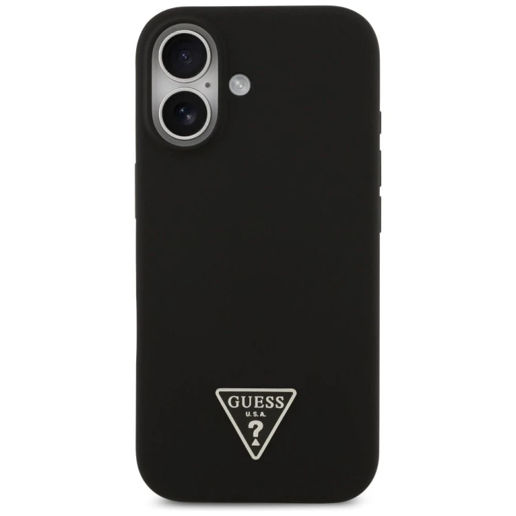 Etui Guess iPhone 17 Silicone Triangle Logo Czarne - MagSafe