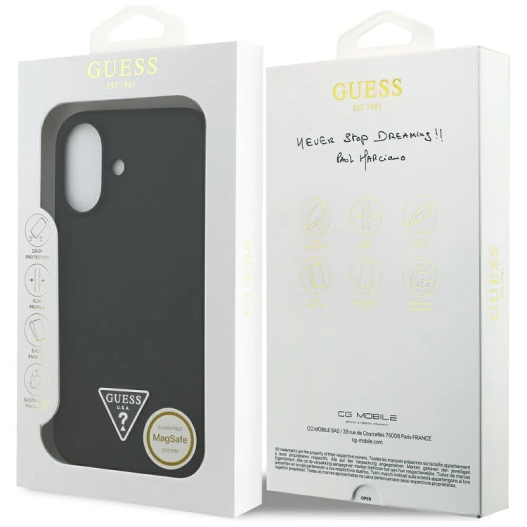 Etui Guess iPhone 17 Silicone Triangle Logo Czarne - MagSafe