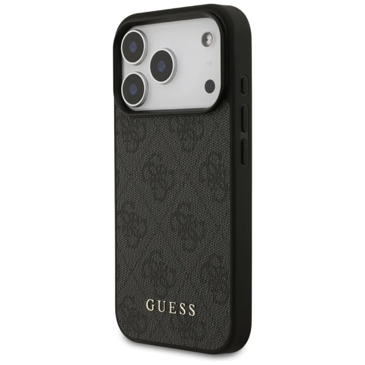 Etui Guess iPhone 17 Pro 4G Metal Gold Logo Czarne - Luksusowy Case
