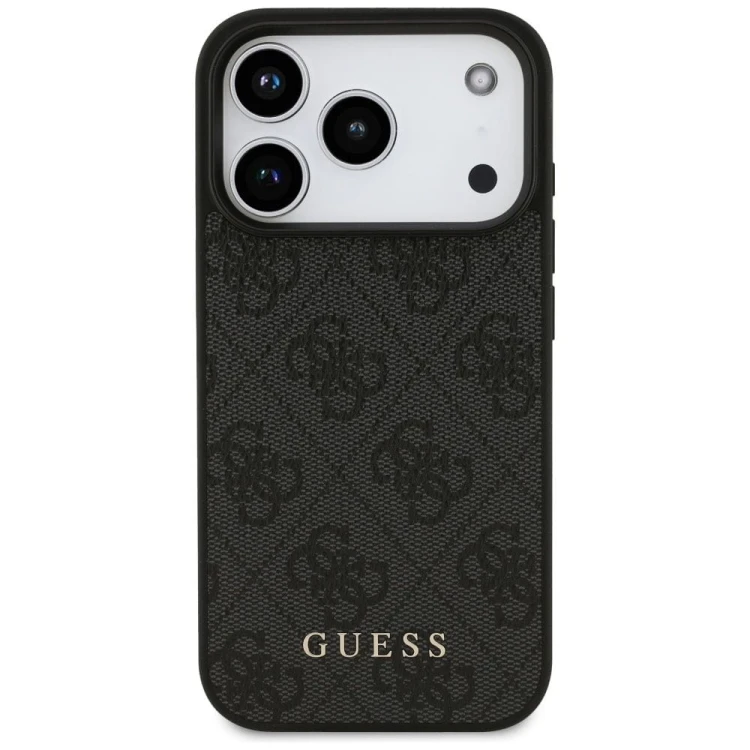 Etui Guess iPhone 17 Pro 4G Metal Gold Logo Czarne - Luksusowy Case